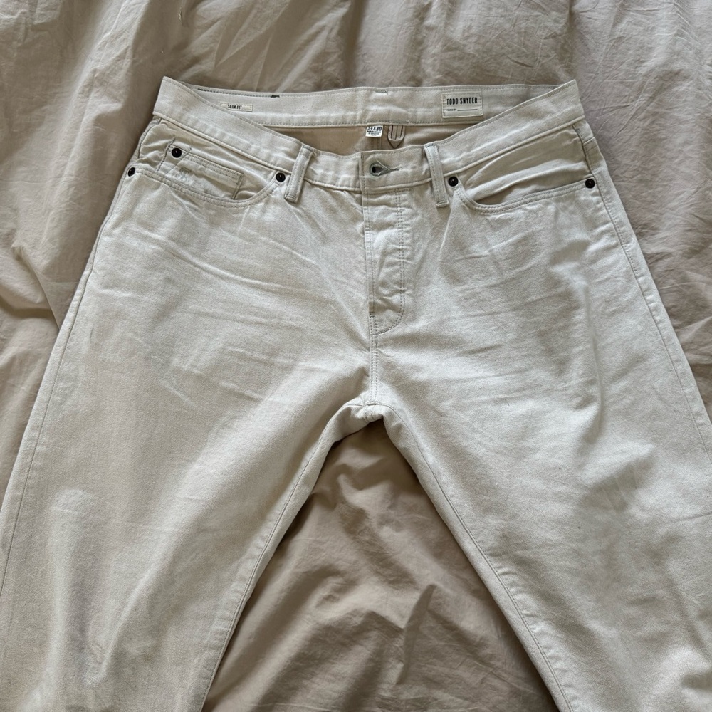 Todd Snyder Slim Fit Japanese Lightweight Selvedge Denim - Natural x 34/30